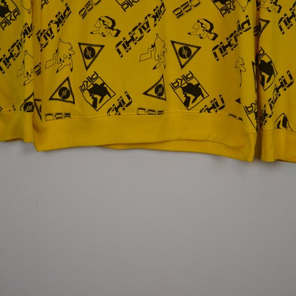 Pokemon Mens Youth XL Allover Pikachu Print Logo Long Sleeve Casual Sweatshirt - Picture 3 of 8
